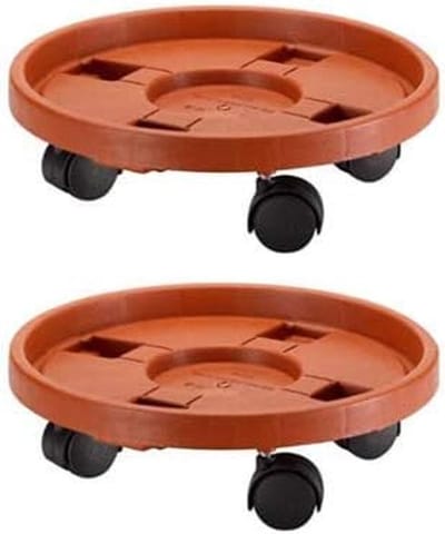 Set van 2 Plantenbak Rollers - Verrijdbare Plantenstandaard Binnen & Buiten (Ø29cm, 50kg)