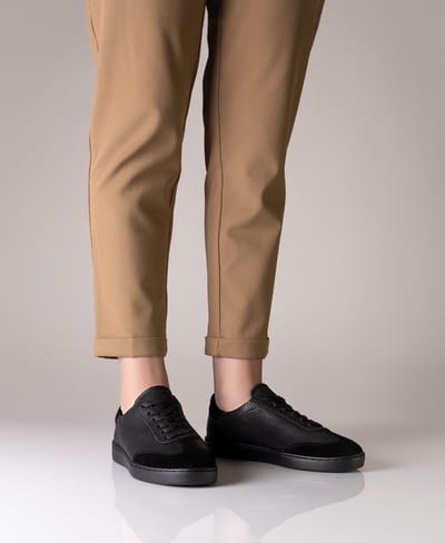 Suny Anna Kern 7030 Zwarte Sneakers van Nappaleer met Volledige Zool en Spinpoint - Comfort en soepele Draaibewegingen - Dansen Binnen en Buiten - SUNY - Zwart - 40 2/3