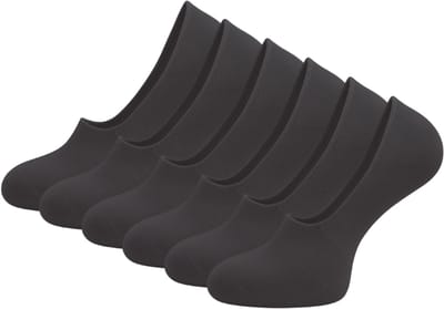 6 paar SQOTTON® Invisible sneakersokken - Footies - Siliconen hiel - Lage sneakersokken - Unisex - Zwart - Maat 35-38