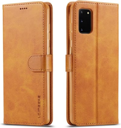 LC.IMEEKE Luxe Book Case - Geschikt voor Samsung Galaxy A41 Hoesje - Bruin