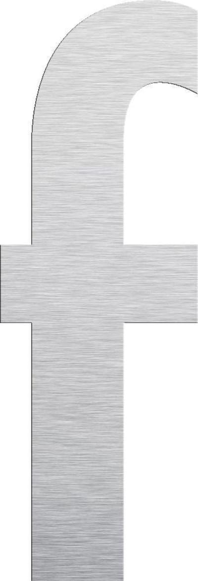 Huisnummer 15 cm - Letter f - RVS mat geborsteld