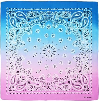 Fako Fashion - Paisley Bandana - Tri Tone - Tricolore - 3-Kleurig - Blauw-Lichtblauw-Roze