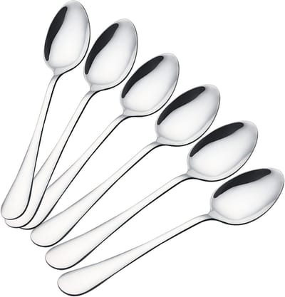Hoogwaardige RVS Bestekset, Zilveren Tafellepels voor Keuken en Restaurant, 6 Stuks, 21 cm, Duurzaam en Elegant