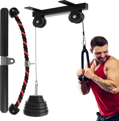 Plafond Katrolmachine - Kabelmachine Fitness - Kracht Training - Heavy Duty Staal - 250KG Capaciteit - Zwart