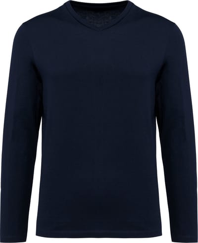 Kariban Premium Supima® heren-T-shirt V-hals lange mouwen PK306 - Deep Navy - S