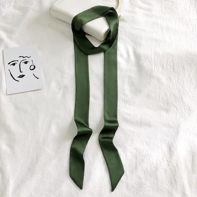 5x200cm Lange Dunne Haar Sjaal Voor Vrouwen Zijdezachte Satijnen Hoofdband Leuke Necksjaal Effen Kleuren Mode Tas Sjaals Voor Dames