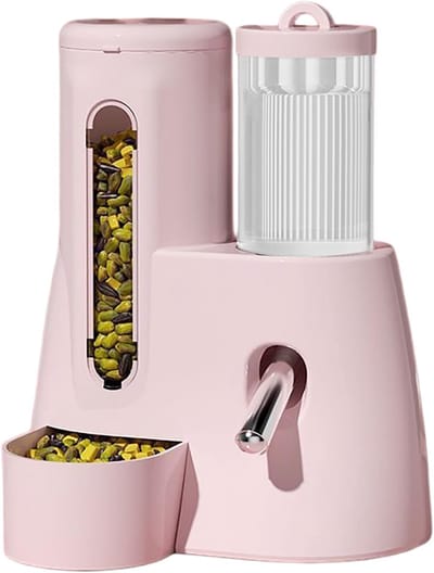 Voederwater Dispenser - Automatische Voederbak - Kleine Dieren - 2-in-1 Functie - Grote Capaciteit - Transparant
