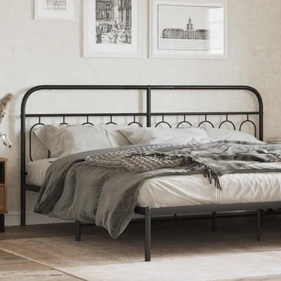 vidaXL - Vervangend - hoofdbord - 200 - cm - metaal - zwart