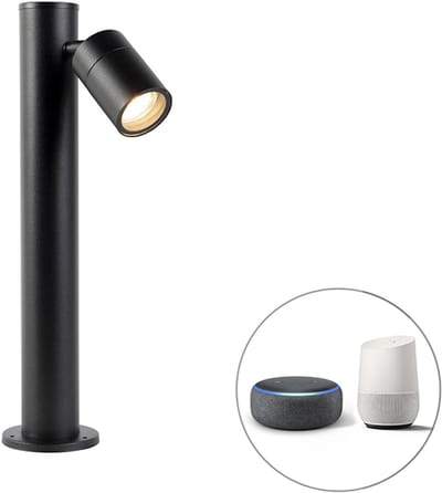 QAZQA solo - Moderne LED Smart Vloerlamp | Staande Lamp incl. wifi - 1 lichts - H 45 cm - Zwart - Buitenverlichting