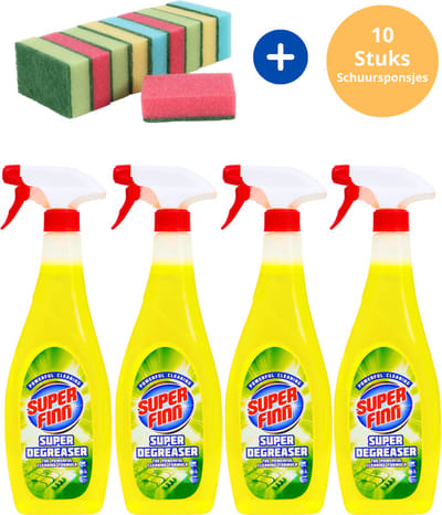 Ontvetter - 4 Stuks - Schoonmaakmiddelen - Keukenreiniger - Badkamer Reiniger - Schoonmaken - Allesreiniger Voordeelverpakking