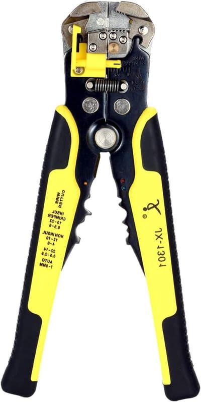 Kabelstripper Krimptang - Gereedschap Set - Draad Bewerken - Verstelbare Stripkracht - 21 cm - Geel