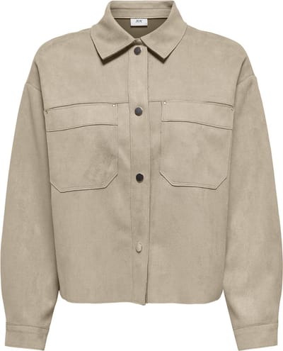Jacqueline de Yong julle l/s fake suede shirt jrs n 15360680 oxford tan