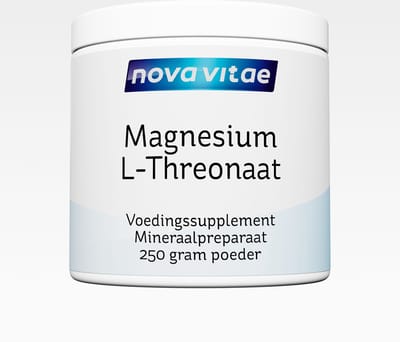 Nova Vitae - Magnesium L-threonaat - L-threonate - poeder - 250 gram = 500 capsules