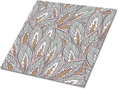 Tulup PVC Tegels - Oosters Bloemenpatroon Vinyl Tegels - 30 cm x 30 cm - Grijs Vinyl Tegels Zelfklevend - Set van 9 - Vloer Tegels PVC - Kinderen Plaktegels - Zelfklevende Vinyltegels - Plaktegels keuken en Badkamer