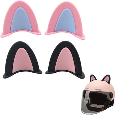 2 paar Helm Decoratie Accessoires - Universele Kattenoren voor Motorfiets, Fiets en Scooter