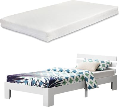 Houten bed Nivala grenen met matras 120x200 cm wit