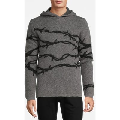 John Varvatos Cannon Ls Mohair Barbwire Pullover Hood Seal Grey Size: L | Hoodies Outlet | Heren | Grijs