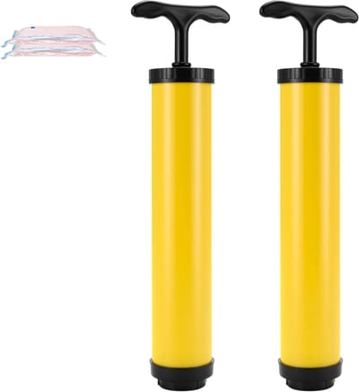 SnelShoppen - 2x Vacuum Opbergzakken met Handpomp - Geel - Ruimtebesparend voor Langdurige Opslag, Bescherming tegen Insecten, Ideaal voor Thuis en Re