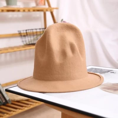 Chapeau Pharrell Chapeau Feutre Pour Femme Homme Casquettes Casquette Noire Haut Chapeau Homme 100% Laine d'Australie Casquette Chapeau Hauteur 18cm Uni Classique Fedoras Casquette m (56 to 58cm) beige
