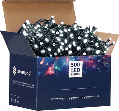 Springos Kerstverlichting | Binnen & Buiten | Koppelbaar | 30 m | 500 LED | Koel Wit