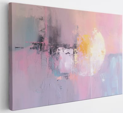 Saammp Canvas Schilderij - Roze - pastel - Abstract - 30x20 - Foto op canvas - Wanddecoratie - Muurdecoratie Woonkamer - Slaapkamer decoratie - Canvas Print