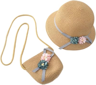 LIFKOME children's straw bag Green beach hat Handmade hat Light green hat sun hat women straw hat women kids sun hat cap toddlers straw bag for kids Green