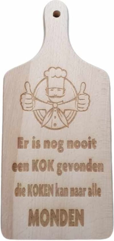 Houten snijplank - serveerplank kok - keuken - tekst - koken