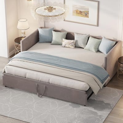 Sofa Bed 2-zits 90/180 x 200 cm – Vouwbare en Uittrekbare Bank – Luxe Velvet