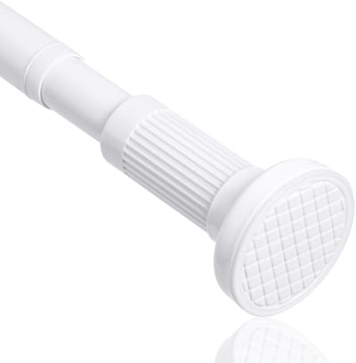 Dailygoods - Flintronic uitschuifbare gordijnstangen, 70-120cm zonder boren telescopische douchegordijnrail, douchegordijnstang, verstelbare gordijntrekstang voor keuken, kast, badkamer, raam (Diameter: 250mm)