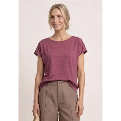Shirt met boothals en smokdetail