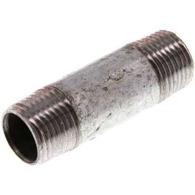 R 1/2'' Verzinkt Stalen Dubbele Pijpnippel 50 Bar DIN 2982 - 60mm [10 Stuks]