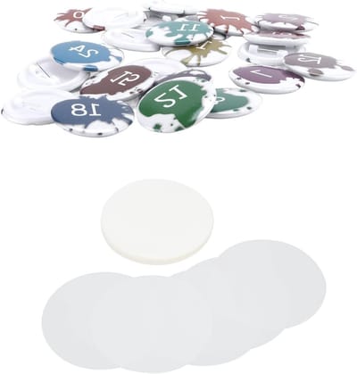 100 Stuks Badge Beschermfolie, Transparante PVC Cirkelpatroon Bescherming voor Badges, Magneet en Fridge Magneten (37mm)