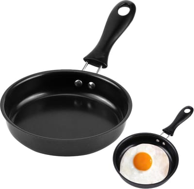 Kleine Antiaanbakpan voor Eén Ei of Mini Porties | Ideaal voor Pannenkoeken en Spek