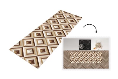 Keukenloper - Loper keuken - Retro - Ster - Design - 150x50 cm - Keukenloper vinyl