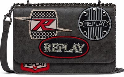 REPLAY Schoudertas Crossbody Bag Washed Black Taupe