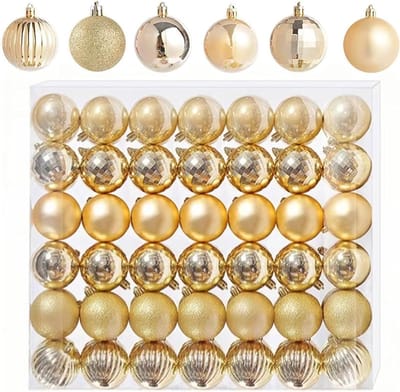 Kerstballen Set van 42 Stuks 3 cm Gouden Glitter Mini Decoraties voor Kerstboom en Feestdagen