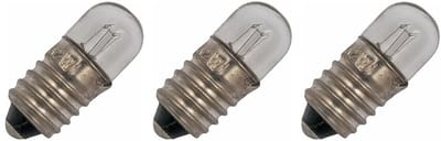 Signaallamp E10 24V 5W - 208 mAh - 3 stuks - T9 Gloeilamp Ø9mm - 23mm - 2500K - Dimbaar