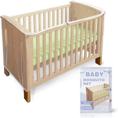 SnelShoppen - Cot Bed Insect Net, Crib Mosquito Net met Rits voor Snelle Toegang, Universele Maat voor de Meeste Kinderbedden, Ademend en Veilig, Idea