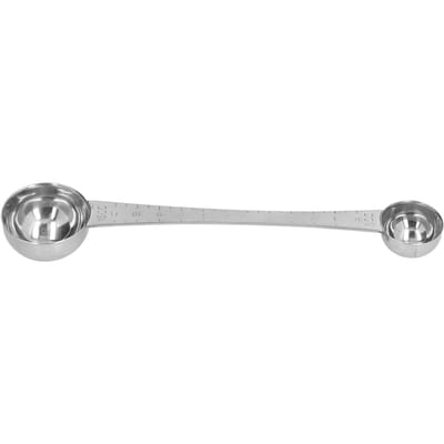 Cuillère à café avec échelle de longueur Cuillère à mesurer à double extrémité Cuillère à soupe en acier inoxydable Cuillère à assaisonnement gray