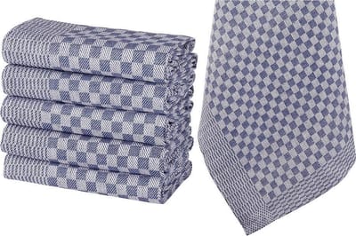 Homéé® Blokdoeken Theedoeken Grubentücher | Geschirrtücher blauw / wit - 52x72 cm - set van 6 stuks