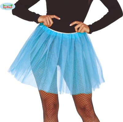 Carnaval verkleed Petticoat/tutu tule rokje - lichtblauw - dames - Voor maten S-M-L