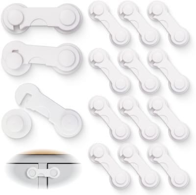 Dailygoods - 15 stuks Kinderslot voor kasten en lades - zelfklevend, zonder boren