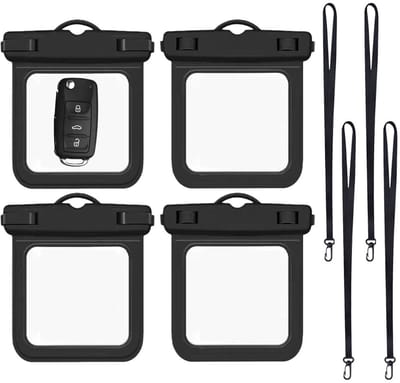 Dailygoods- Sleuteltas Waterdicht - Opbergtas 4 Stuks - Draagbare Mini Tas - Voor Sleutels/Kaarten - Duurzaam Materiaal - Afmeting 12,2 x 10,8 cm