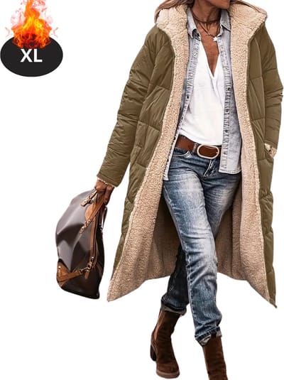 Livano Winterjas - Parka - Dames - Winter - Jas - Volwassen - Stijlvol - Legergroen - XL