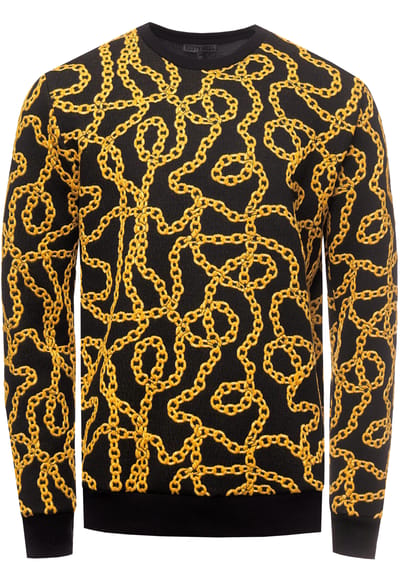Jacquard trui in ijzeren design