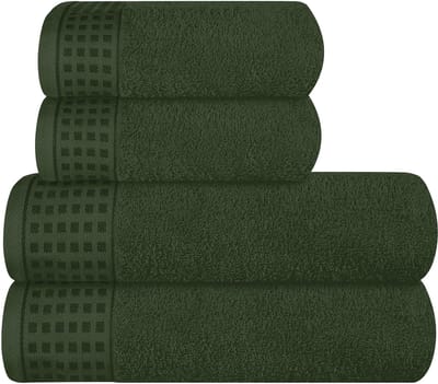 Unyqoos ® Verwen Jezelf Met Deze Luxe Olijfgroene Handdoekenset Van Zacht Katoen Voor Elke Dag