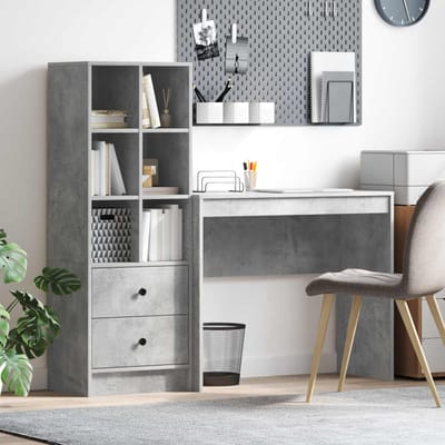 vidaXL - Bureau - Beton - Grijs - 135,5 - x - 40 - x - 127 - cm - 2 - st