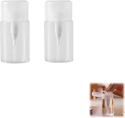 Set van 2 - Pompflacons - Draagbaar voor op reis - Doseerflacons voor huidverzorgingsproducten - Make-upremover/toner - 100 ml - Transparant
