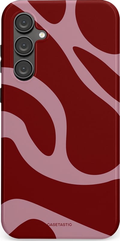 Casetastic hoesje geschikt voor Samsung Galaxy S23 FE - Dubbellaagse bescherming - Roze Rode Framboos Blobs - Fashion Case - Bordeaux Lila