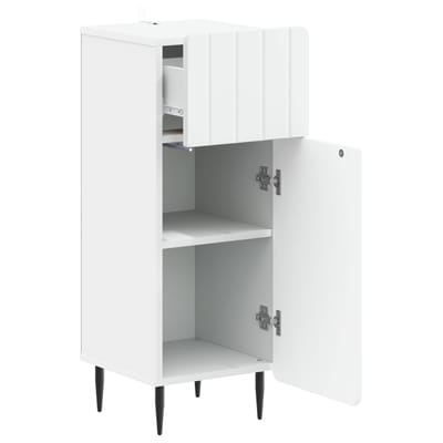 vidaXL - Badkamer - Opbergkast - ZWOLLE - Wit - 30 - x - 31 - x - 79,5 - cm - Bewerkt - hout